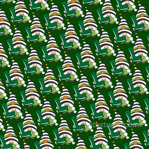 Cartoon Gnome Texture In St Patrick Digital Paper Style seamless St patrick digital paper bundle PBR texture