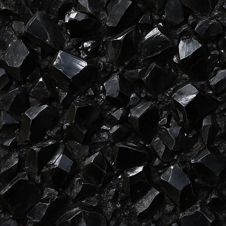 Obsidian Fused Crystals With Rough Crystal Surfaces And Crystal Dust Re… seamless PBR texture preview