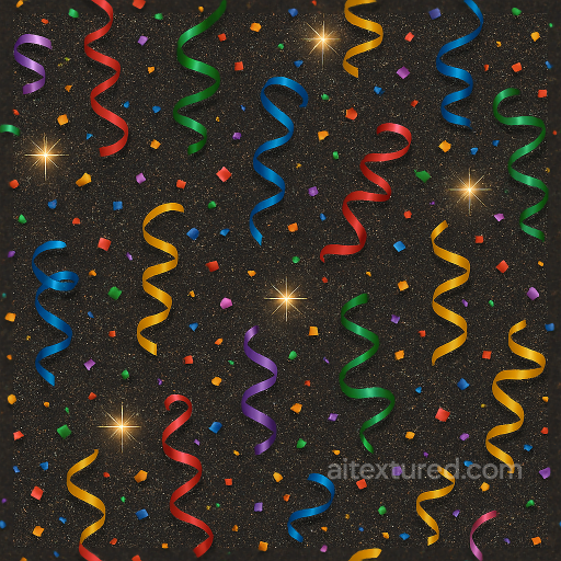 Sparkling Streamers And Party Confetti With Holiday Sparkle For New Year seamless New Year PBR texture
