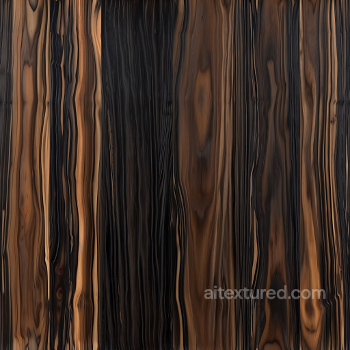 Ebony Wood Planks Texture with Rich Dark Grain seamless Wood PBR texture