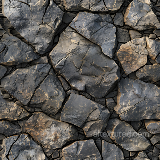 Stone Texture of Weathered Rocky Ground with Cracks and Earthy Hues seamless Stone PBR texture