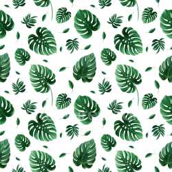 Pattern Bundle - Seamless 3D PBR Pattern Texture Featuring Tropical Green Leaves Motifs on White Background texture preview