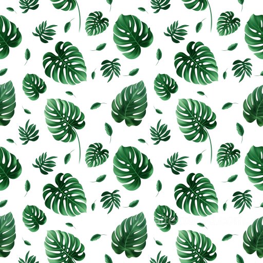 Pattern Texture Featuring Tropical Green Leaves Motifs on White Background seamless Pattern Bundle PBR texture