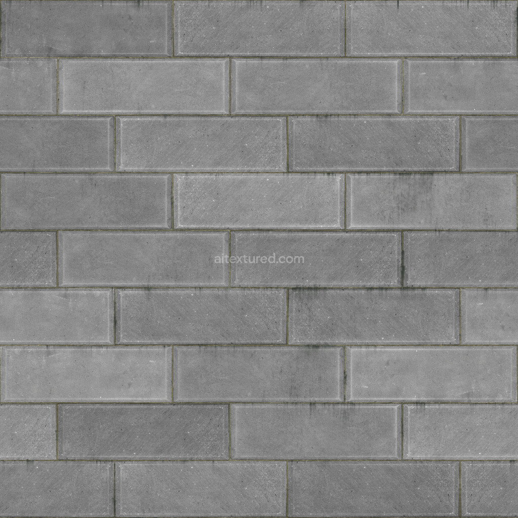 Seamless gray bricks texture for 3D modeling