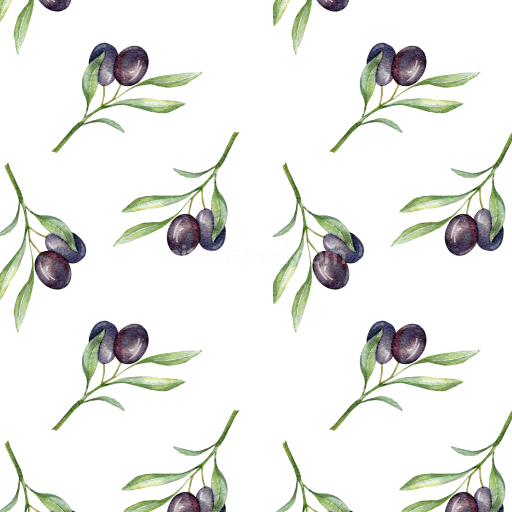 Preview — Seamless 3D PBR Texture Featuring Watercolor Olive Branches on White