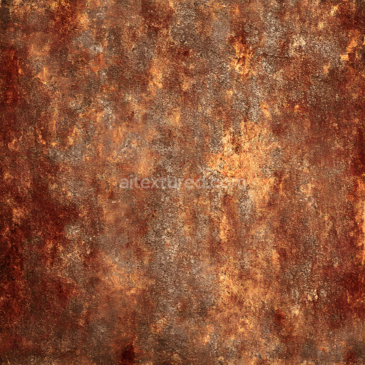 Seamless 3D Rusty Metal PBR Texture with Cracked and Eroded Surface