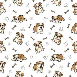Pattern Bundle - Seamless 3D Pattern PBR Texture Featuring Playful Cartoon Bulldog Motifs texture preview