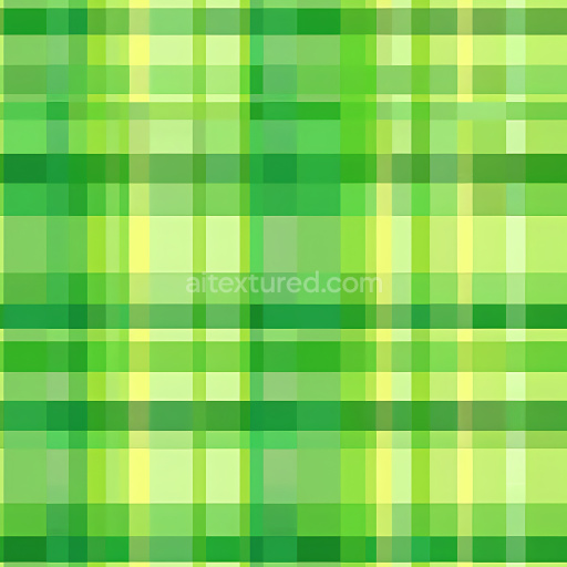 Seamless 3D PBR Texture Featuring Bright Green Plaid Pattern with Smooth Blend