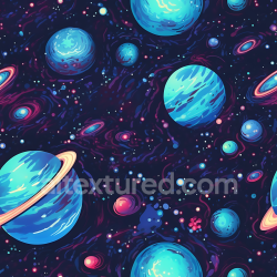 seamless Seamless 3D Space PBR Texture Featuring Colorful Planets and Cosmic Clouds texture 8k free download PBR