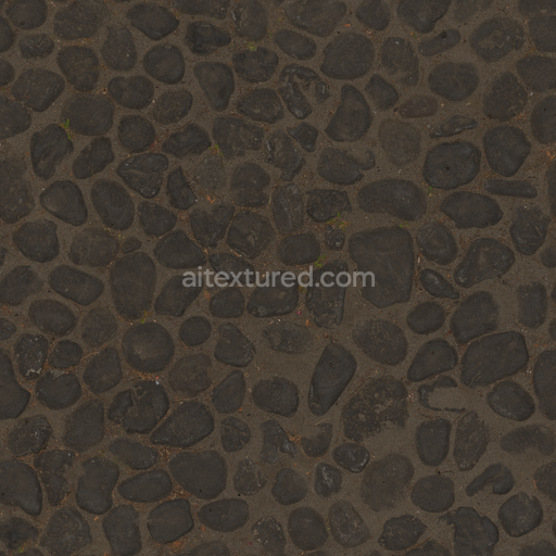 Large Pebbles — Pebbles Large Worn Dirty Pebbles — PBR seamless 3D texture