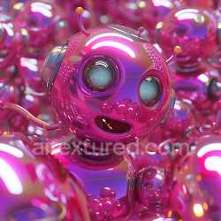 seamless Seamless 3D Inflated Glossy Pink Plastic PBR Texture with Bubble Structure texture 8k free download PBR