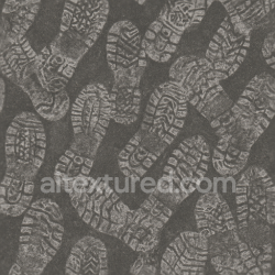 seamless Seamless 3d texture pbr 8k of overlapping footprints on asphalt surface with footprint smudge texture 8k free download PBR