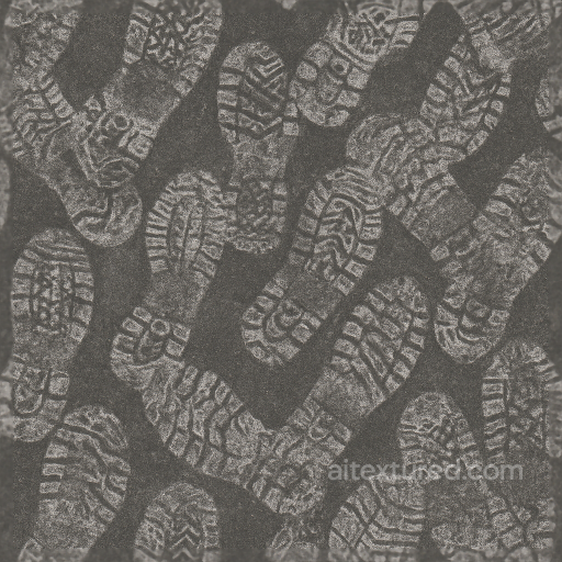 Of Overlapping Footprints On Asphalt Surface With Footprint Smudge seamless Footprints PBR texture