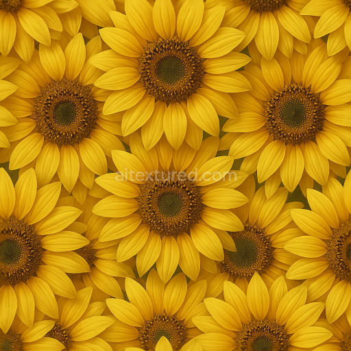Seamless 3d texture pbr 8k sunflower head flower meadow flower petals closeup natural lighting