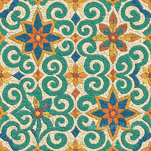 Decorative Mosaic Tile Seamless Texture seamless Ceramic-tile PBR texture