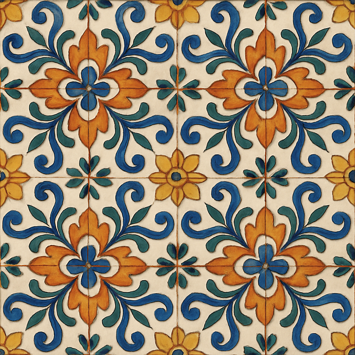 Patterned Ceramic seamless PBR texture preview