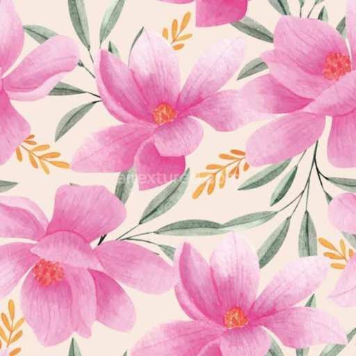 Seamless 3D PBR Texture of Artistic Pink Flower Pattern on Fabric