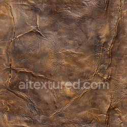 seamless Seamless 3D PBR Texture of Aged Cracked Brown Leather with Deep Wrinkles texture 8k free download PBR