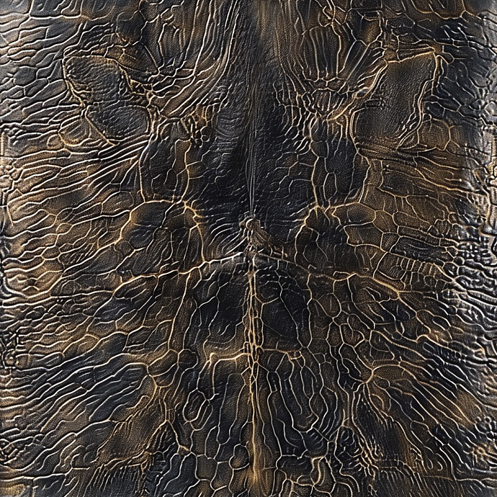 Cracked Black And Brown Leather With Aged Distressed Grain seamless PBR texture preview