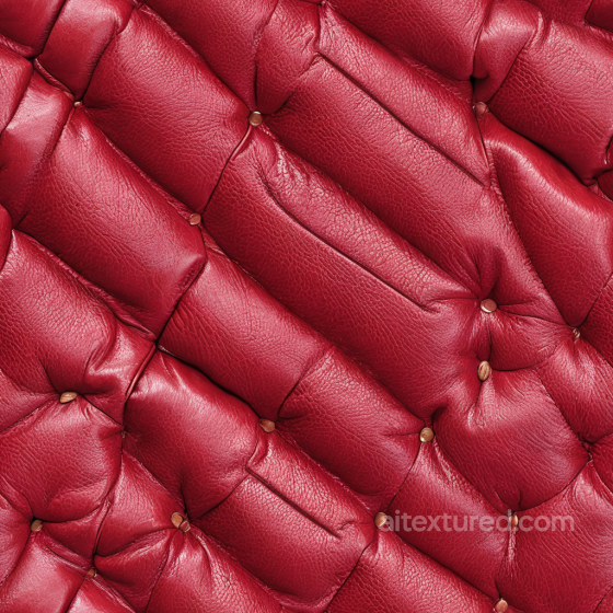 Quilted Red Leather PBR Texture with Button-Tufted Cushions Leather texture preview
