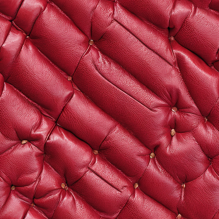 Quilted Red Leather with Button-Tufted Cushions seamless PBR texture preview