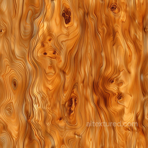 Pine Wood Texture Featuring Flowing Grain and Pronounced Knots seamless Wood PBR texture