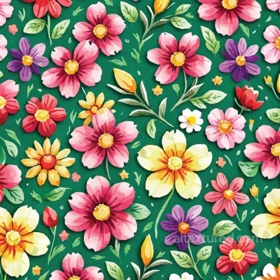 Embroidered Floral Fabric Texture With Colorful Blooms Embroidered floral texture preview