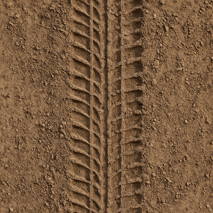Dirt Road Track Tire Print Dirt Off Road Dirt Tire Track Asphalt seamless PBR texture preview