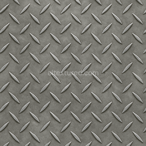Seamless 3d texture pbr 8k tactile plate featuring diamond plate pattern with brushed steel finish