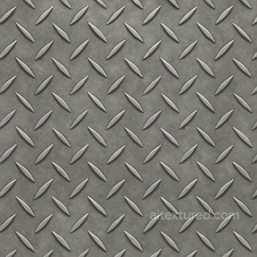 Tactile Plate Featuring Diamond Plate Pattern With Brushed Steel Finish seamless Tactile Plate PBR texture