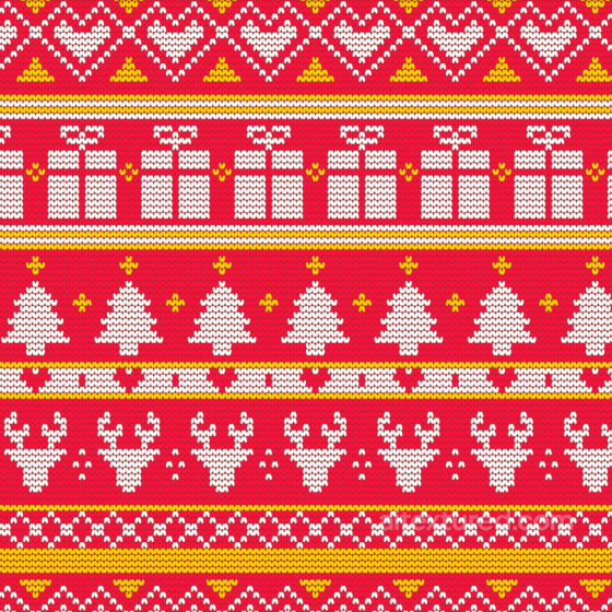 Knitted Christmas Pattern Texture with Reindeer & Gifts All Christmas Digital paper texture preview