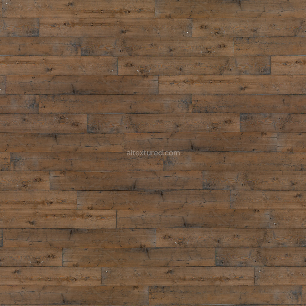 Seamless PBR texture of wood planks in brown tones