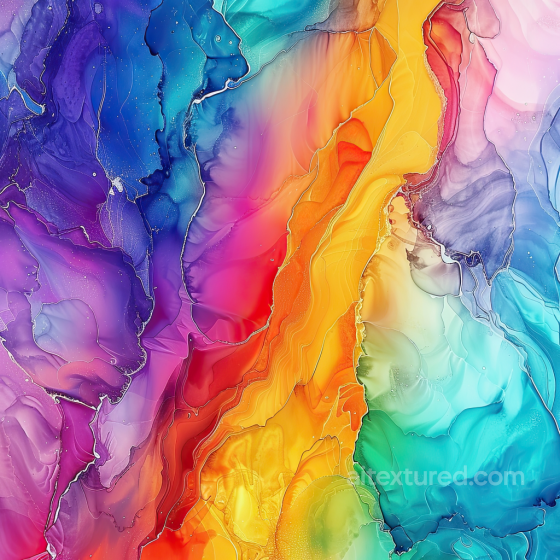 Alcohol Ink PBR Texture Featuring Vibrant Multicolor Fluid Bands and Soft Marbling Alcohol ink texture preview