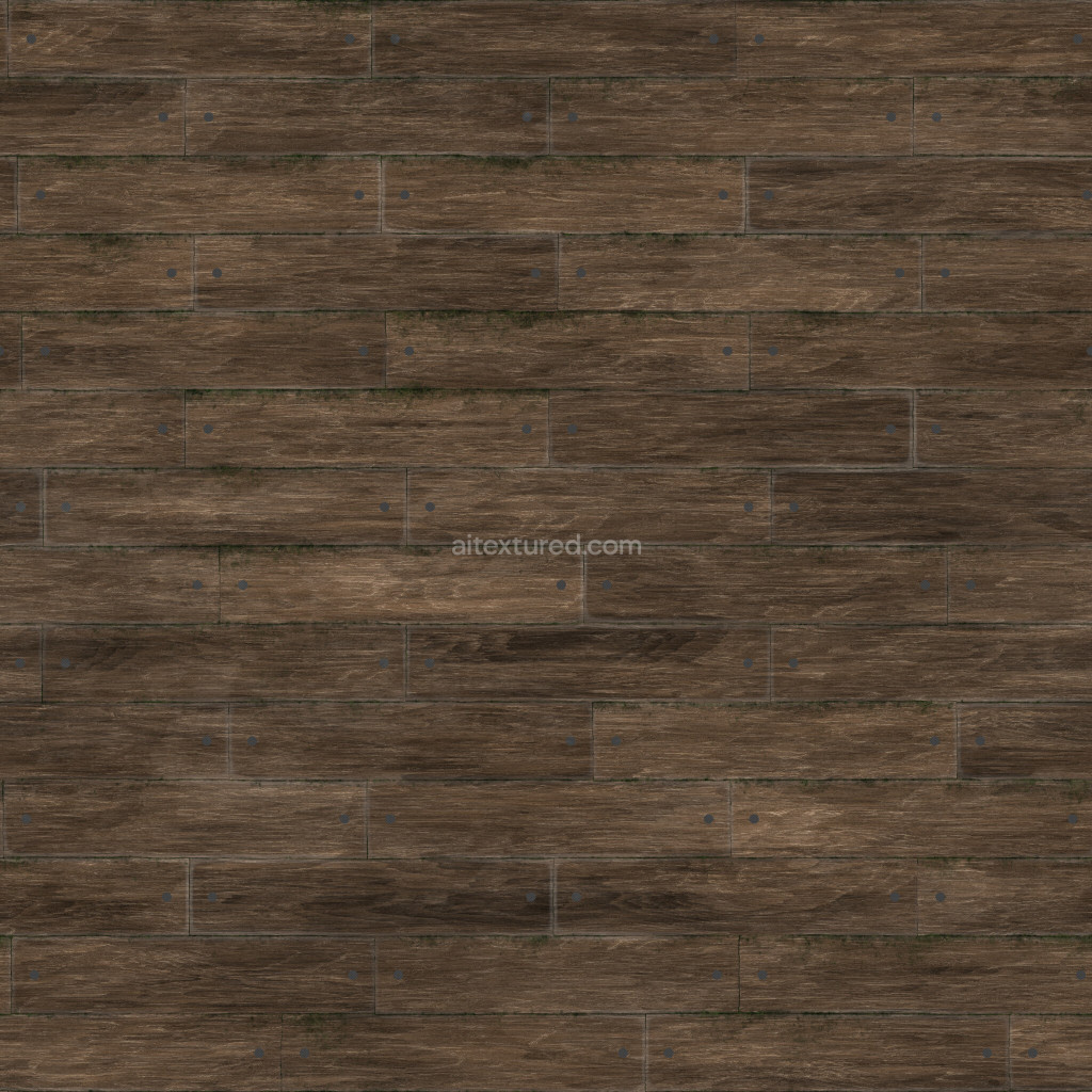 Seamless PBR plank texture in dark wood finish