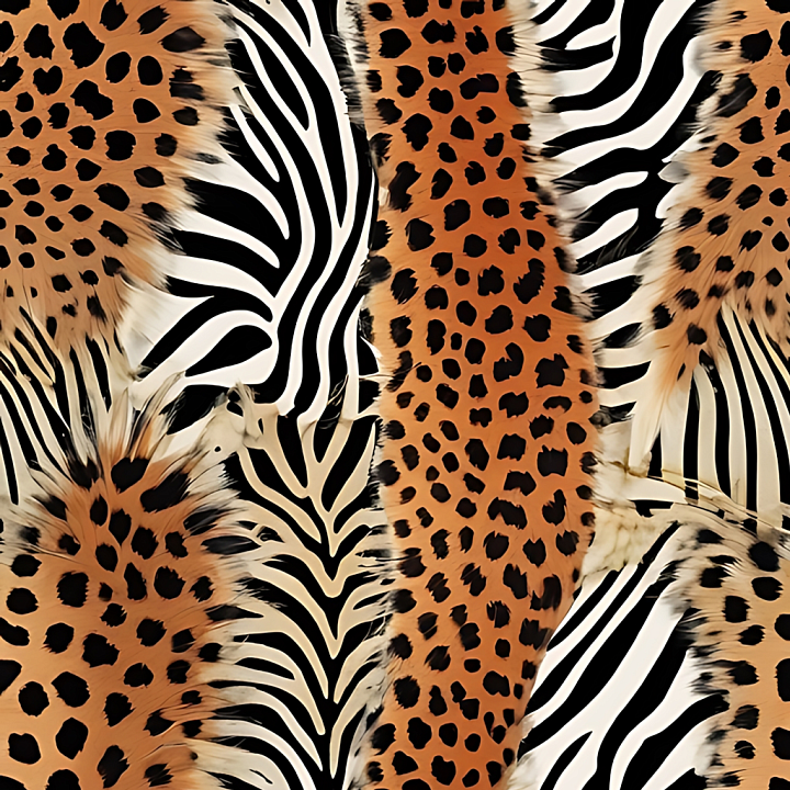 Leopard Print and Zebra Fur with Detailed Spots seamless PBR texture preview