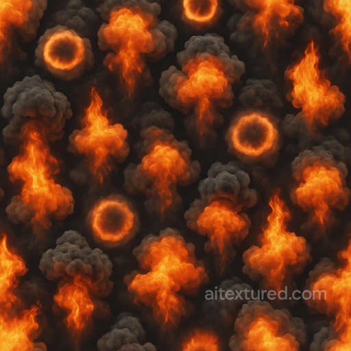Flash Smoke And Fire Plume From Sudden Explosion In Crisp 8K PBR Quality seamless Explosion PBR texture