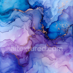 seamless Seamless 3D Alcohol Ink PBR Texture Featuring Purple and Blue Fluid Marbling with Gold Veins texture 8k free download PBR