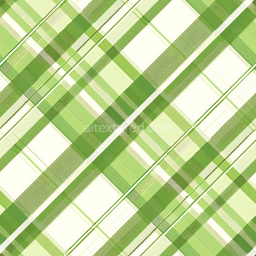 Seamless 3D PBR Texture Featuring Light Green and White Plaid Fabric Pattern