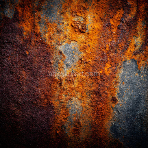 Seamless 3D Rusty Metal PBR Texture Featuring Cracked Corrosion and Orange-Brown Patina