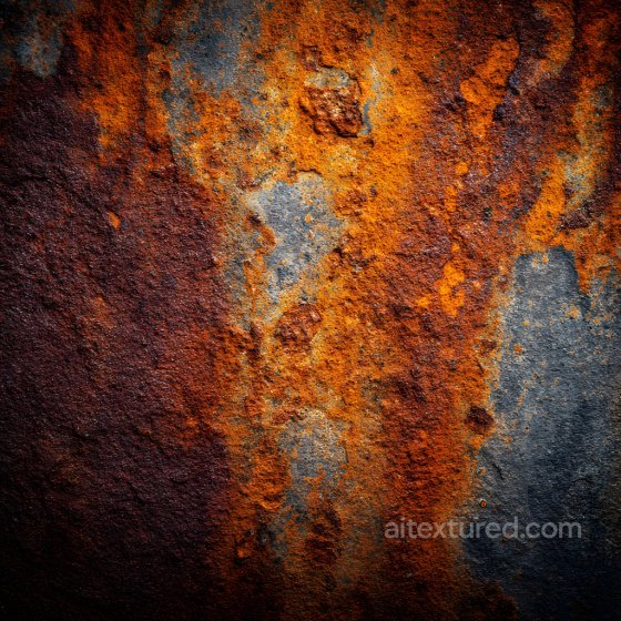 Rusty Metal PBR Texture Featuring Cracked Corrosion and Orange-Brown Patina Rust texture preview