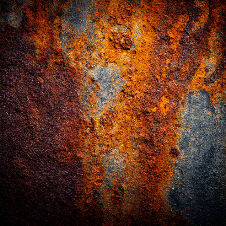 Rusty Metal Featuring Cracked Corrosion and Orange-Brown Patina seamless PBR texture preview