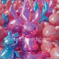 seamless Seamless 3D Inflated Balloon Vinyl PBR Texture in Blue and Pink texture 8k free download PBR