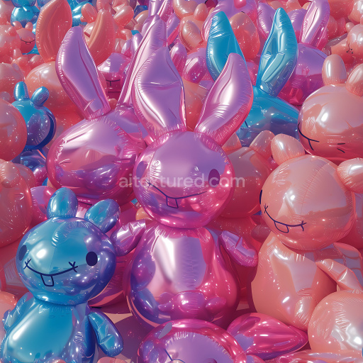 Preview — Seamless 3D Inflated Balloon Vinyl PBR Texture in Blue and Pink