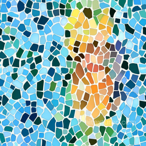 Mosaic PBR Texture Featuring Colorful Irregular Ceramic Tiles seamless Mosaic PBR texture