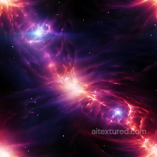 Space PBR Texture Featuring Vibrant Nebula Clouds and Starfield Glow seamless Star, space, planets PBR texture