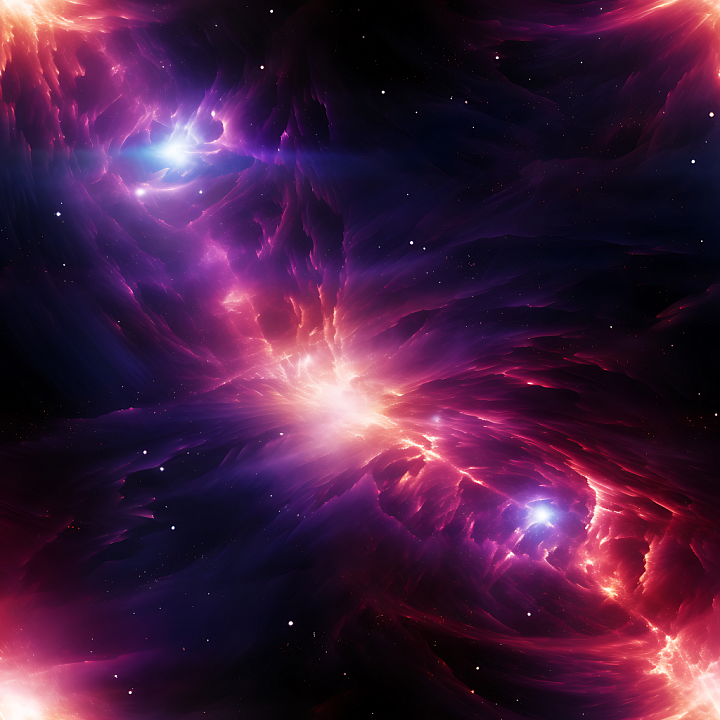 Space Featuring Vibrant Nebula Clouds and Starfield Glow seamless PBR texture preview