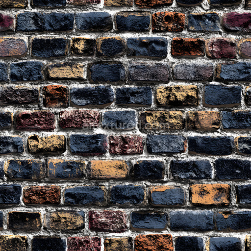 Seamless 3D Cracked Painted Brick Wall PBR Texture with Multi-Colored Chipped Surfaces