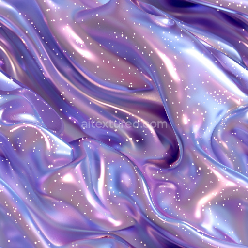 Seamless 3D PBR Texture of Glossy Iridescent Liquid Fabric with Sparkling Highlights