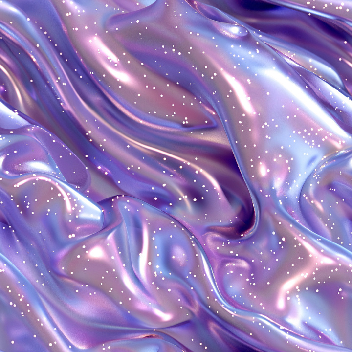 Glossy Iridescent Liquid Fabric with Sparkling Highlights seamless PBR texture preview