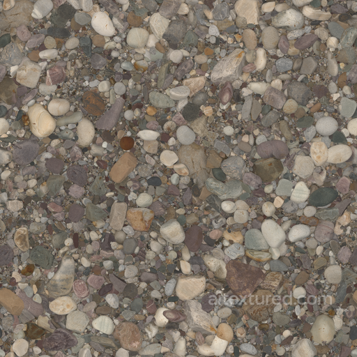 Ganges River Pebbles seamless Rock PBR texture